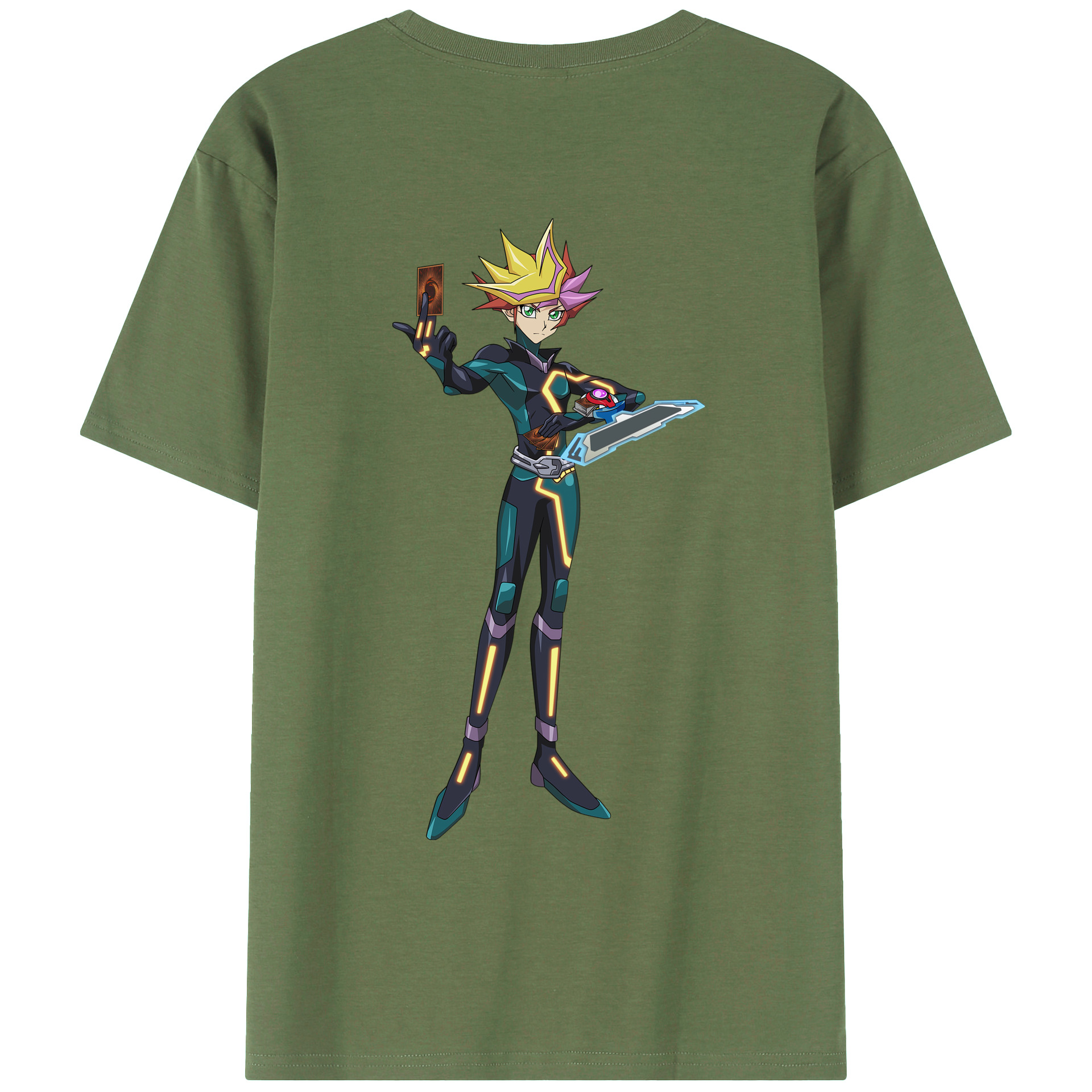 （画像用） 遊☆戯☆王 Yu-Gi-Oh! 綿100％ メンズ半袖Tシャツ（バックプリント） 通気性
